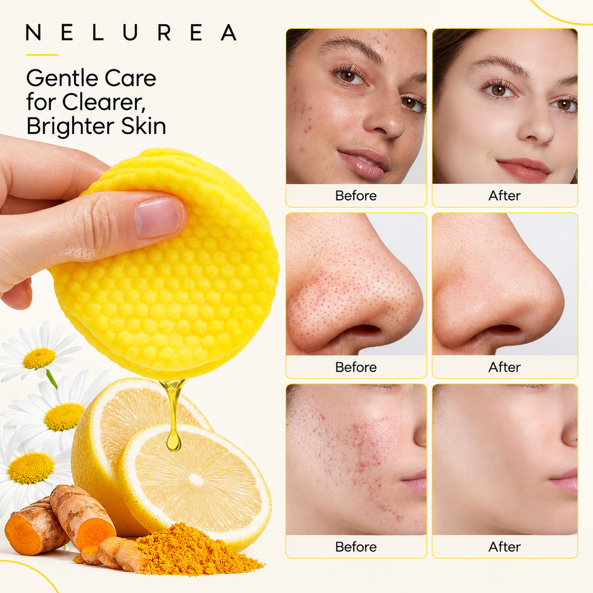 Turmeric + Kojic Acid Cleansing Pads – Nelurea